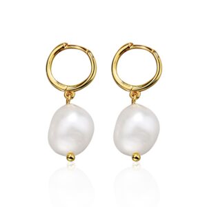 S925 sterling silver stud earrings irregular pearl earrings