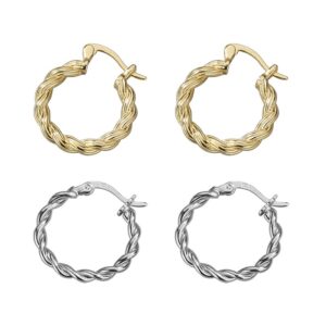 S925 sterling silver stud earrings round twist earrings