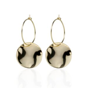 S925 sterling silver stud earrings glossy hoop earrings