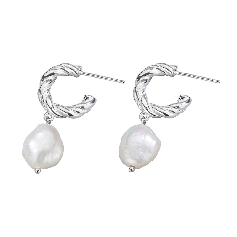 S925 sterling silver stud earrings and pearl earrings