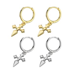 S925 sterling silver stud earrings cross earrings