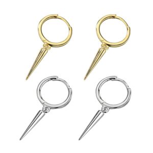 S925 sterling silver stud earrings with pointed tapered earrings