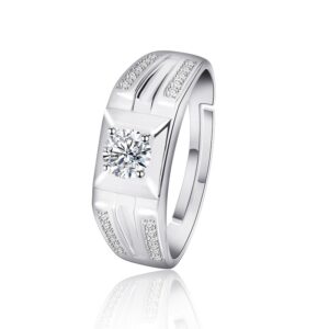 S925 sterling silver ring opening adjustable men's ring