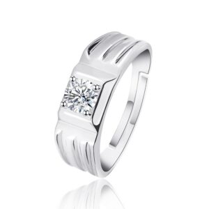 S925 sterling silver ring opening adjustable men's ring