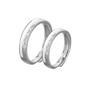 S925 sterling silver ring opening adjustable couple ring