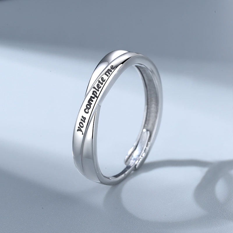 S925 sterling silver ring opening adjustable couple ring - Image 3