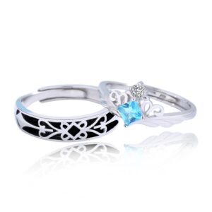 S925 Sterling Silver Ring Knight Princess Couple Ring