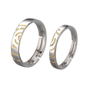 S925 Sterling Silver Ring Opening Adjustable Möbius Ring Couple Ring