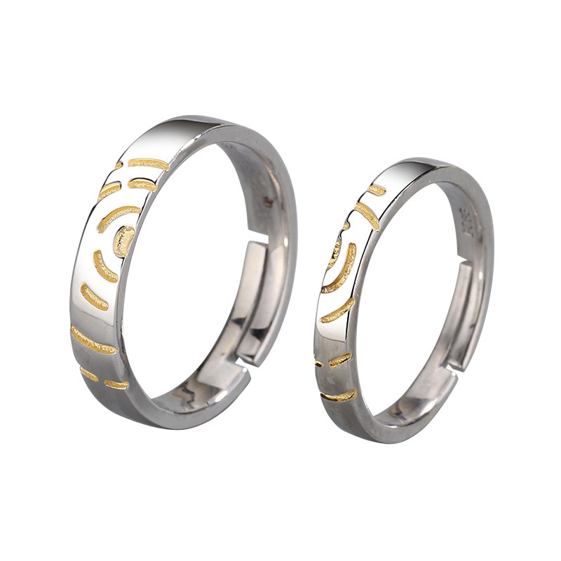 S925 Sterling Silver Ring Opening Adjustable Möbius Ring Couple Ring