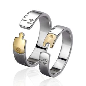 S925 sterling silver ring opening adjustable couple ring