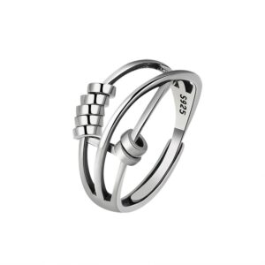 S925 sterling silver ring opening adjustable women's ring