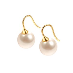 S925 sterling silver stud earrings round pearl earrings