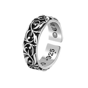S925 sterling silver ring opening adjustable vineman ring for women