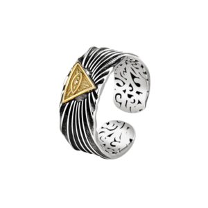 S925 Sterling Silver Ring Opening Adjustable Eye of God Ring Ring for Women