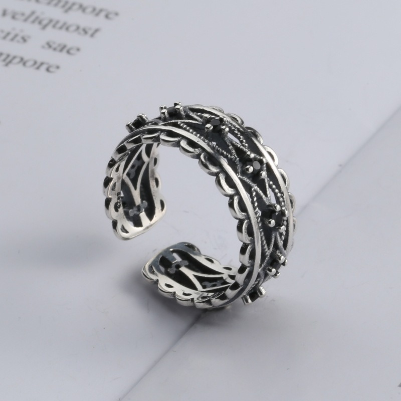 S925 sterling silver ring opening adjustable women's ring - Image 4