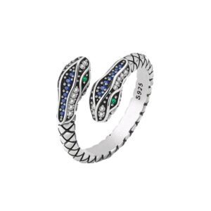 S925 Sterling Silver Ring Opening Adjustable Snake Lady Ring