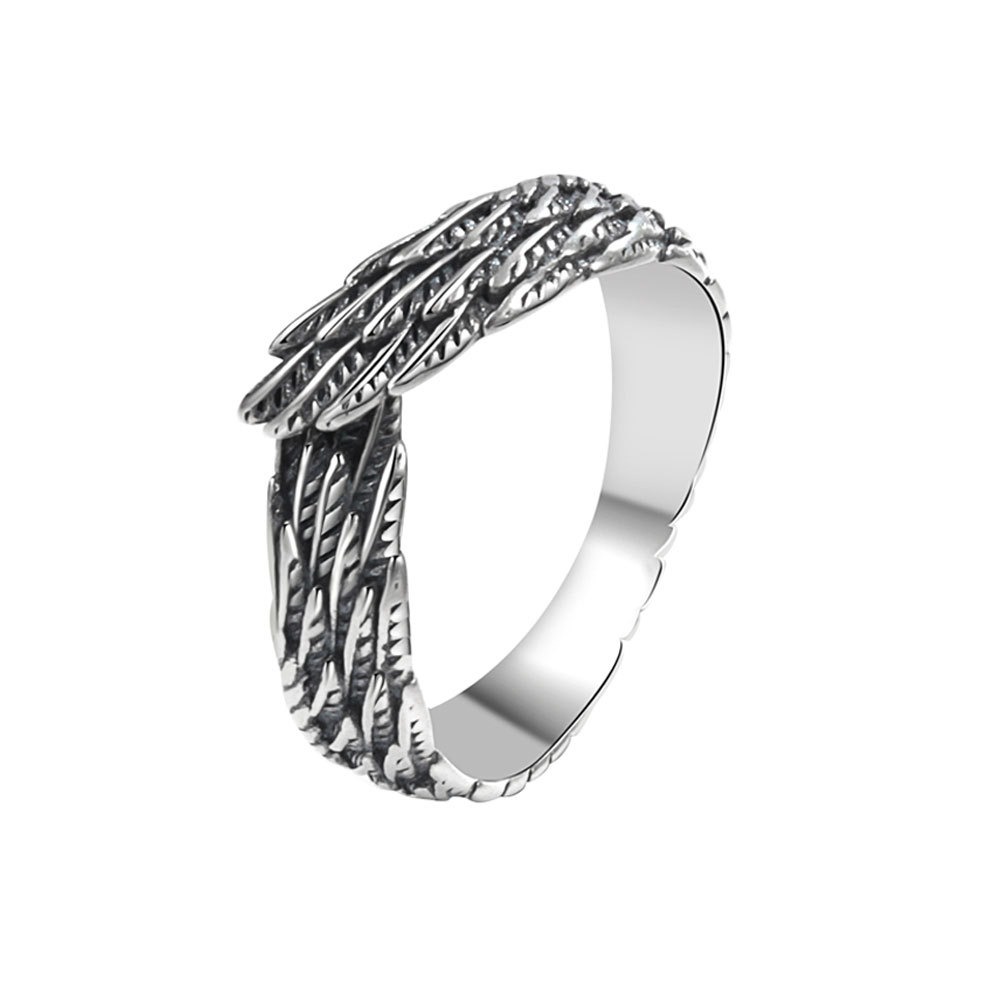 S925 sterling silver ring opening adjustable angel wings women's ring