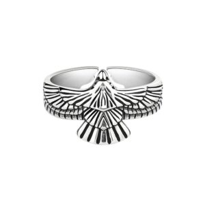 S925 Sterling Silver Ring Opening Adjustable Eagle Ring for Women