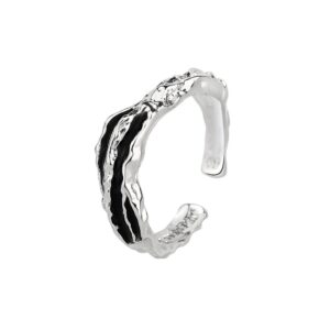 S925 sterling silver ring opening adjustable dripping oil ring for women