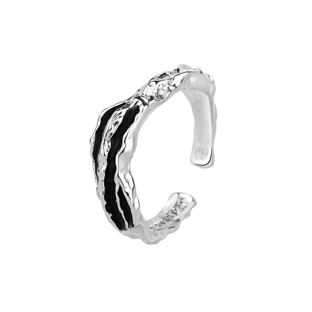 S925 sterling silver ring opening adjustable dripping oil ring for women