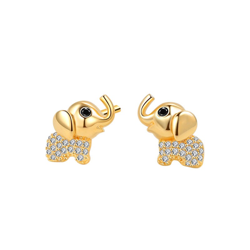 S925 sterling silver stud earrings baby elephant earrings