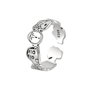 S925 sterling silver ring opening adjustable crayon small new women's ring