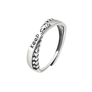 S925 sterling silver ring opening adjustable women's ring