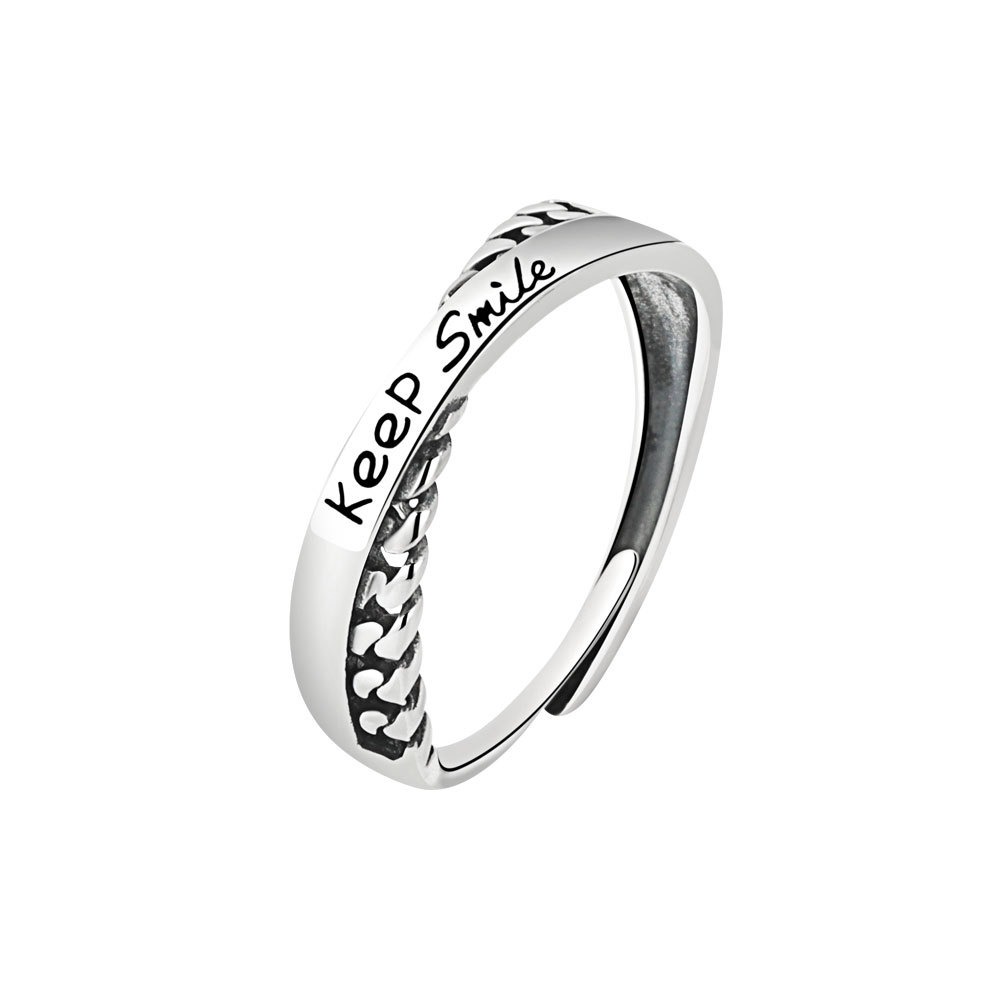 S925 sterling silver ring opening adjustable women's ring