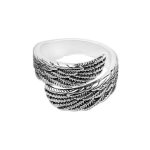 S925 Sterling Silver Ring Opening Adjustable Angel Wings Ring for Women