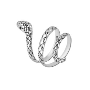 S925 Sterling Silver Ring Opening Adjustable Small Snake Ring for Women
