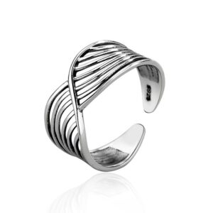 S925 sterling silver ring opening adjustable women's ring