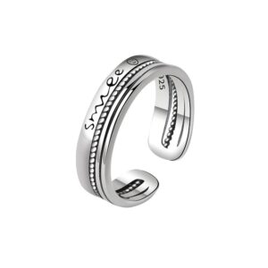 S925 sterling silver ring opening adjustable women's ring