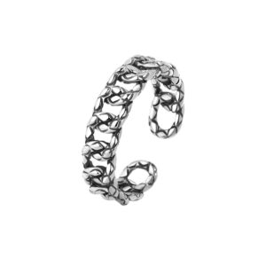 S925 sterling silver ring opening adjustable twist chain women's ring