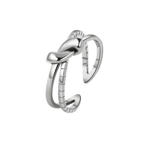S925 sterling silver ring opening adjustable knot women's ring