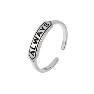 S925 sterling silver ring opening adjustable women's ring