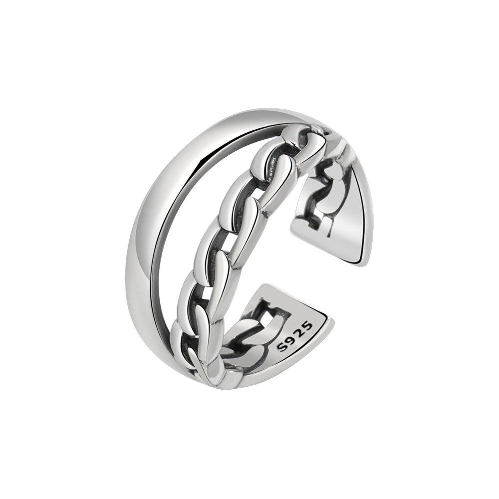 S925 sterling silver ring opening adjustable women's ring