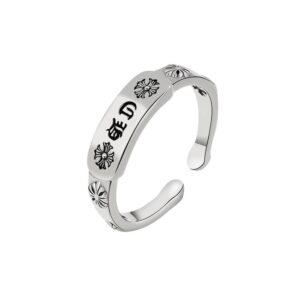 S925 sterling silver ring opening adjustable women's ring