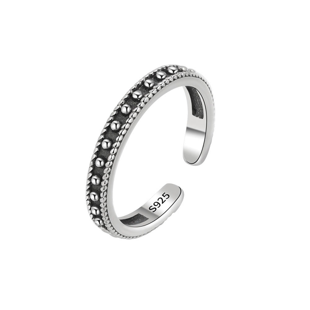 S925 sterling silver ring opening adjustable women's ring