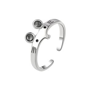 S925 sterling silver ring opening adjustable Mickey Mouse ring for women
