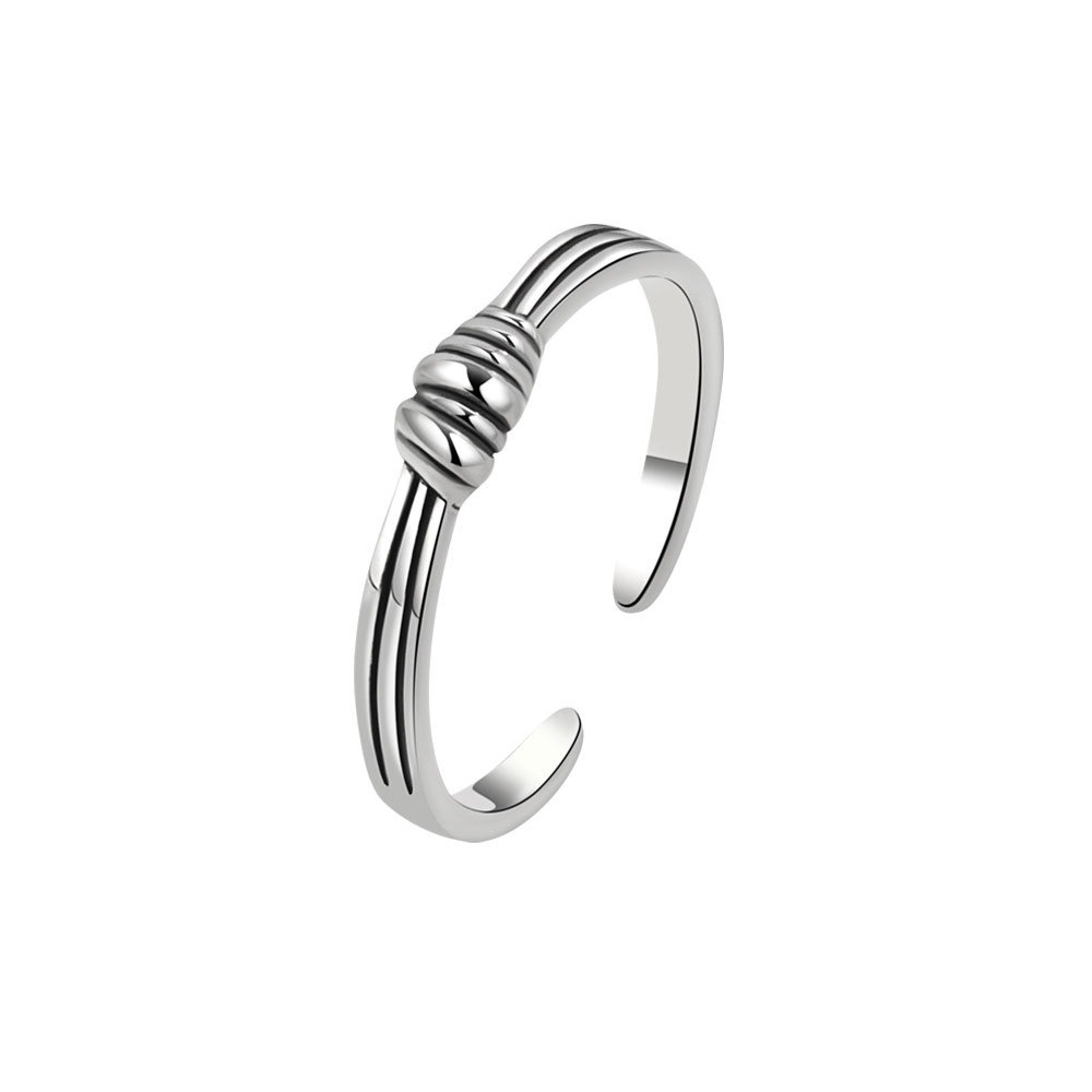S925 sterling silver ring opening adjustable knot women's ring