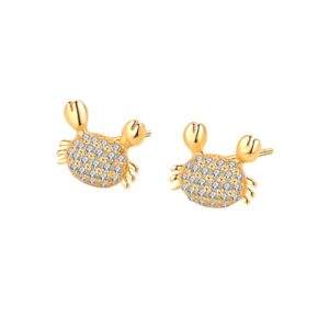 S925 sterling silver stud earrings crab earrings