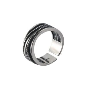 S925 sterling silver ring opening adjustable wrap twist women's ring