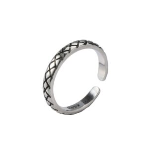 S925 sterling silver ring opening adjustable women's ring