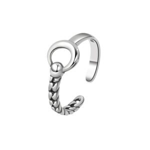 S925 sterling silver ring opening adjustable women's ring
