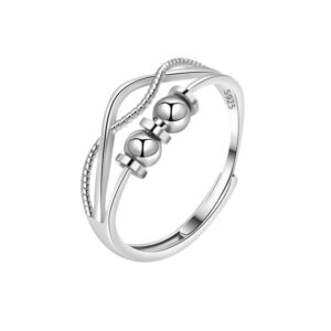 S925 sterling silver ring opening adjustable women's ring