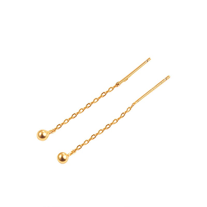 S925 sterling silver stud earrings beaded ear cord