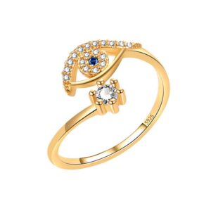 S925 Sterling Silver Ring Opening Adjustable Devil's Eye Ring Ring for Women