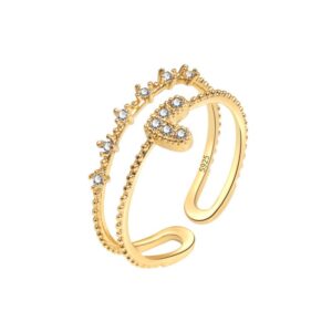 S925 sterling silver ring opening adjustable women's ring