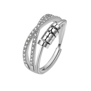 S925 sterling silver ring opening adjustable women's ring