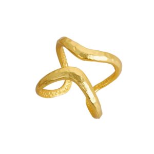 S925 sterling silver ring opening adjustable gold foil women's ring